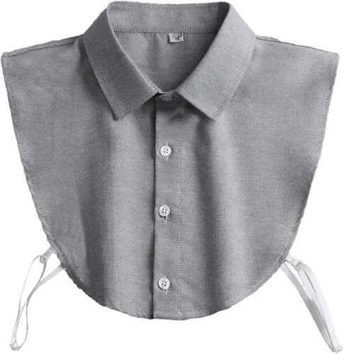 Vista 9 de Cuello Desmontable - Media Camisa Dickey de Algodón para Hombres y Mujeres, 6 Tallas (Plus), Blanco