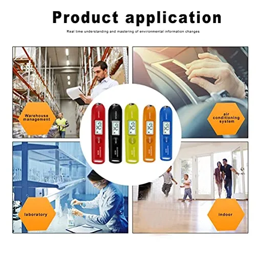 Vista 8 de Bolígrafo termómetro infrarrojo digital, pequeño bolígrafo de temperatura portátil con pantalla LCD, selección Celsius o Fahrenheit, temperatura sin