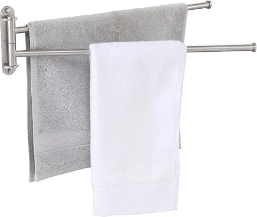 Vista 15 de KES Barra de Toallas para Baño de 13.8 Pulgadas, Montaje Basculante, Brazo Extensible, Soporte de Pared de 2 Brazos, Acero Inoxidable SUS304