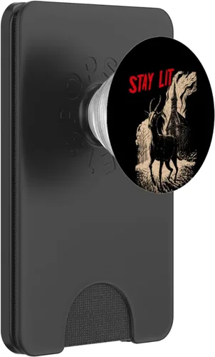 Vista 8 de PopSockets de Satán PopSockets intercambiables con diseño de áteo negro Phillip Burning Church Stay Lit