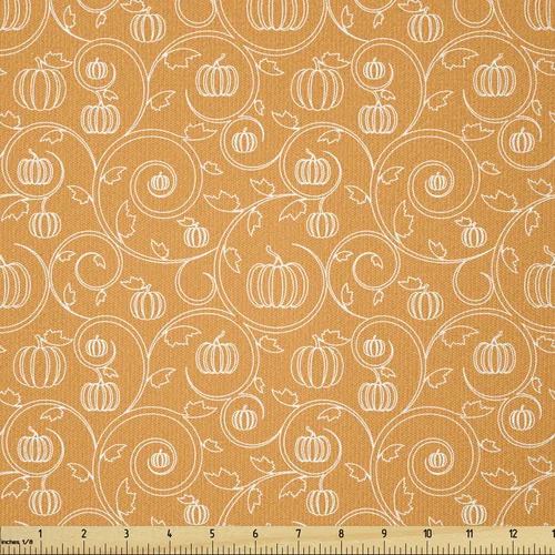 Vista 74 de Ambesonne The Yard, tela de calavera colorida con temática de Halloween, diseño de calavera y huesos cruzados, divertido estampado de dibujos