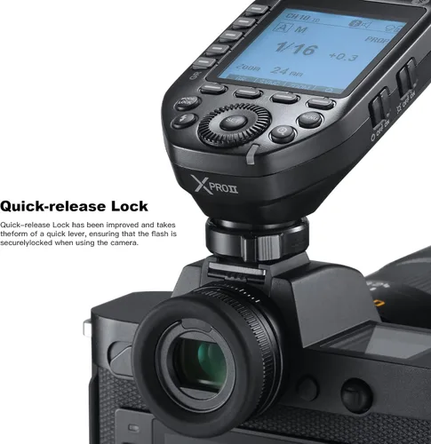 Vista 5 de Godox XProII-N TTL Transmisor de disparador de flash inalámbrico compatible con cámaras Nikon, 2.4G 1/8000s HSS, conexión Bluetooth, nuevo bloqueo