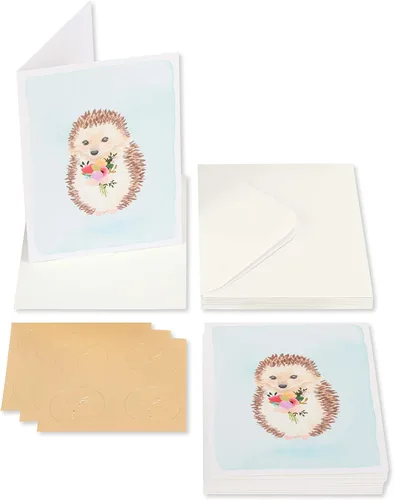 Vista 2 de Papyrus Tarjetas en blanco con sobres, erizo con flor (14 unidades)