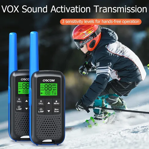 Vista 5 de Walkie Talkies - GOCOM G600 FRS Radio bidireccional para adultos 2W de largo alcance Walkie Talkie recargable, escaneo VOX, NOAA y alertas