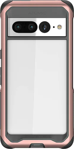 Vista 12 de Ghostek Atomic - Funda delgada transparente, parachoques de aluminio, protección resistente a prueba de golpes para Google Pixel 7 (6.3 pulgadas)
