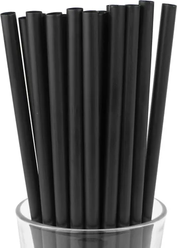 Vista 11 de Paquete de 250 pajitas de plástico sin envolver sin BPA para batidos y Boba (color negro, 8.5 x 0.50 pulgadas)