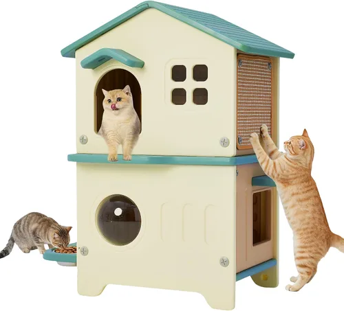 Vista 10 de Casa aislada para gatos al aire libre con forro