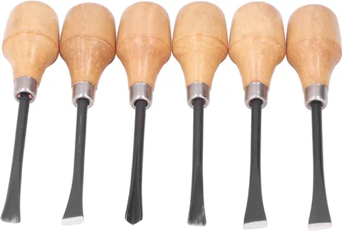 Vista 9 de Juego de cinceles para tallar madera, herramientas manuales de escultura, mango hemisférico, herramientas para carpintería, accesorios