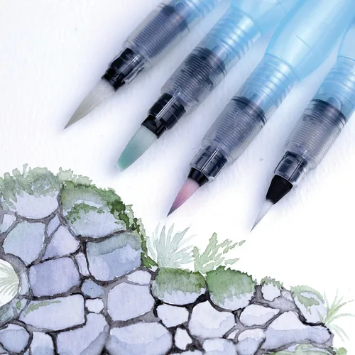 Vista 7 de Pentel Japan Aquash Waterbrush - Pincel de agua, punta mediana