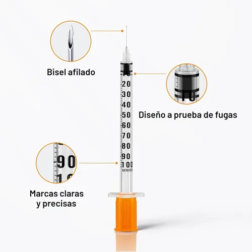 Vista 5 de Paquete de 100 jeringas de laboratorio de 0.0 fl oz/cc 31G 5/16 pulgadas, paquete individual
