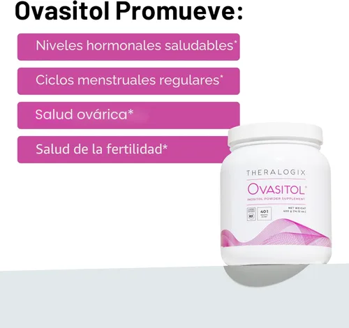 Vista 3 de Theralogix Ovasitol Inositol en polvo - Suministro de 90 días - Myo-Inositol y D-Chiro Inositol para el equilibrio hormonal y el soporte