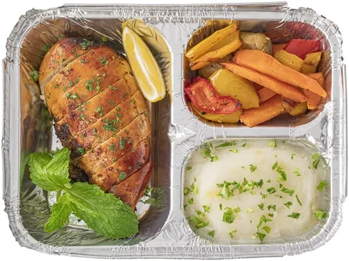 Vista 10 de Restaurantware Foil Lux - Recipientes de aluminio para alimentos de 23 onzas, 100 bandejas rectangulares de aluminio, tapas se venden por separado