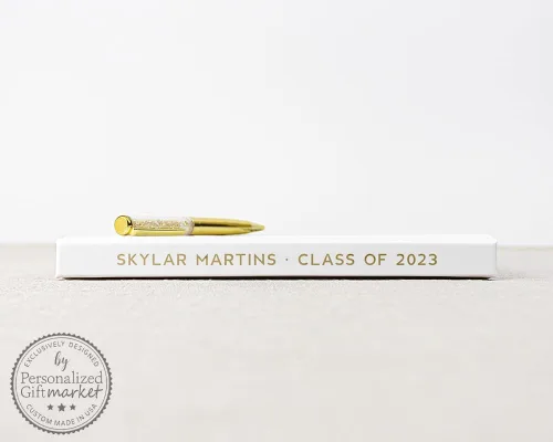Vista 3 de Libro de fiesta de graduación, regalo de escuela secundaria para graduados, libro de fotos de graduación para amigos, buenos deseos, oro blanco