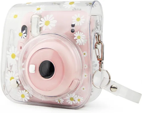 Vista 2 de Yitengteng Funda para cámara Fujifilm Instax Mini 11/9/8, cubierta protectora de cámara de PVC ajustable, bolsa transparente con correa