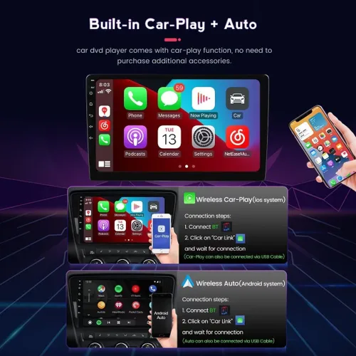 Vista 4 de MekedeTech Android 12 Sistema de radio de coche estéreo para Mazda 3 2004-2009,9 pulgadas doble DIN pantalla táctil soporte inalámbrico