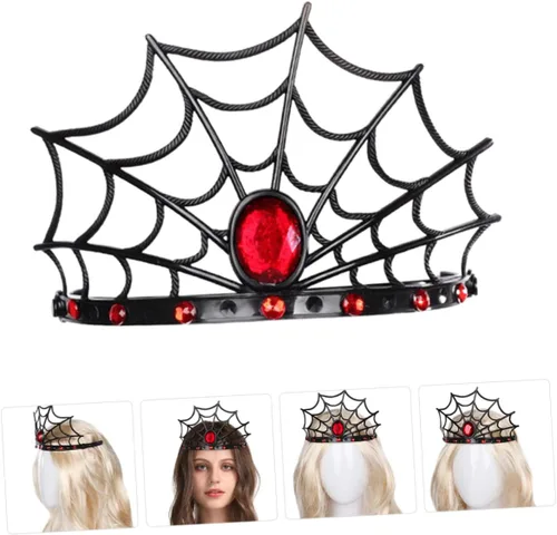 Vista 3 de SHOWERORO Diadema de telaraña, decoración de graduación, suministros de maquillaje, diademas de maquillaje, diademas de festival, accesorios