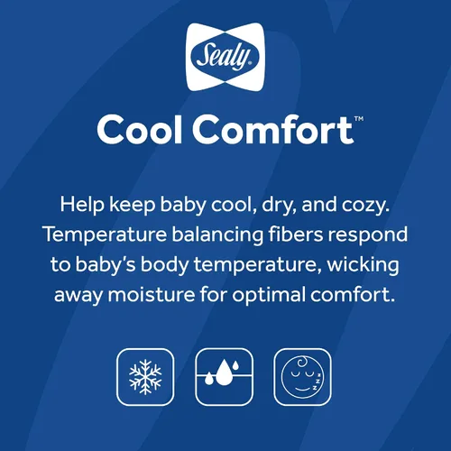 Vista 8 de Sealy Baby Cool Comfort Protector de colchón de cuna y funda de cama para niños pequeños, impermeable y duradero, cómodo cubrecolchón, lavable a