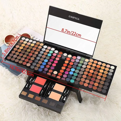 Vista 2 de UNIFULL Juego de maquillaje de 190 colores, kit de maquillaje profesional para mujeres, juego completo, todo en uno para mujeres y principiantes