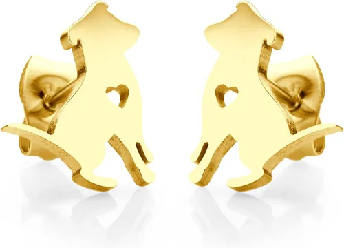 Vista 12 de 555Jewelry Aretes pequeños de acero inoxidable para mujer, hipoalergénicos en miniatura, para perros Negro