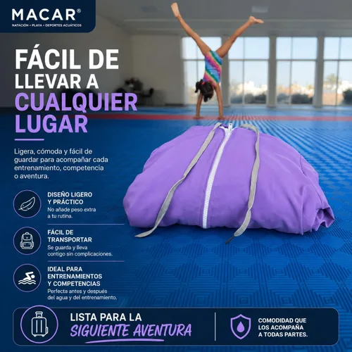 Vista 3 de MACAR Parka de natación impermeable con forro polar, ideal para actividades junto a la piscina y al aire libre
