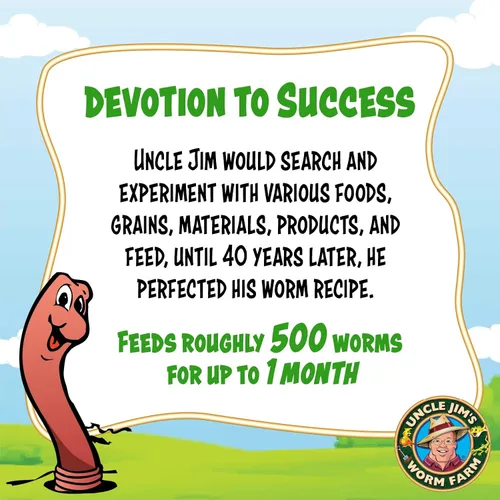 Vista 3 de Uncle Jim's Worm Farm Alimento orgánico para gusanos Suministro de alimentación de gusanos de 1 mes para meneadores rojos, gusanos de abono