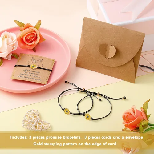 Vista 2 de Hicarer Pulseras de promesa, pulseras de amistad para el regreso a la escuela, juego de dijes a juego para amigos, mujeres, regalo del día de San