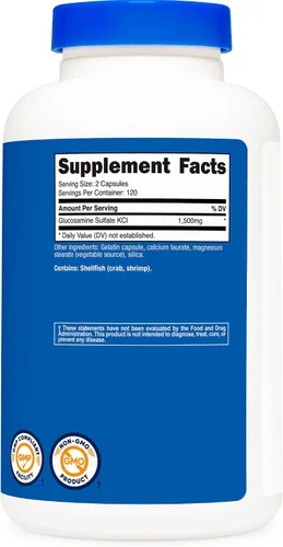 Vista 5 de Nutricost Sulfato de glucosamina 750 mg, 240 cápsulas (1500 mg por porción)