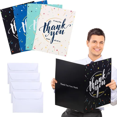 Vista 8 de Leitee 4 Piezas Tarjetas de Cumpleaños Jumbo Feliz Cumpleaños Tarjetas de Cumpleaños Grandes con Sobre 17 x 12'' Tamaño Extra Grande Tarjetas