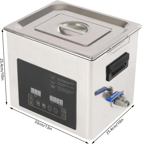 Vista 2 de Lavadora ultrasónica 10L 28/40khz de frecuencia dual lavadora ultrasónica profesional con calentador temporizador para gafas piezas instrumentos