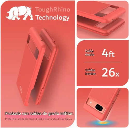 Vista 3 de TUDIA MergeGrip [Doble Capa] - Funda para Google Pixel 7a (2023), [Probada en Caídas de Grado Militar] Borde Elevado para Protección de Pantalla