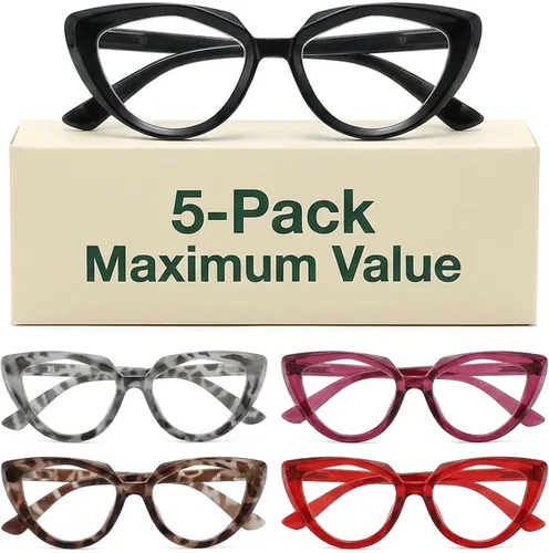 Vista 11 de Eyekepper Reading Glasses Women, Readers for Women, Stylish Cat Eye Design Paquete de 5 unidades.