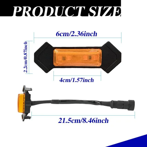 Vista 2 de 4 luces LED para parrilla, luces LED ámbar brillante para parrilla con arnés de cableado, lámparas de rejilla frontal impermeables, lámparas