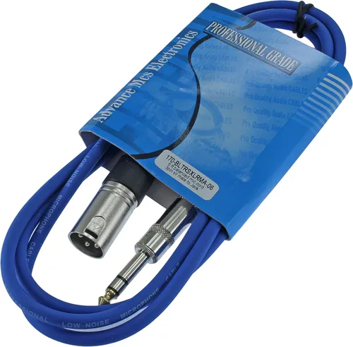 Vista 15 de Cable Patch de Audio Pro XLR macho TRS de 1/4 pulgadas a 3 pines equilibrado y blindado (3 pies de largo, azul)