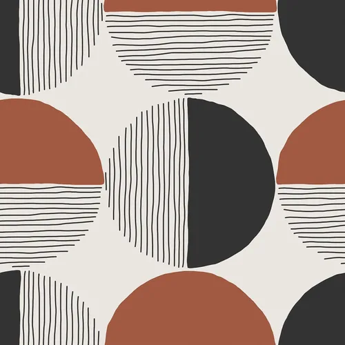 Vista 10 de VEELIKE Papel tapiz geométrico moderno para despegar y pegar, papel tapiz geométrico bohemio de mediados de siglo para dormitorio y baño, 17.7 x 118