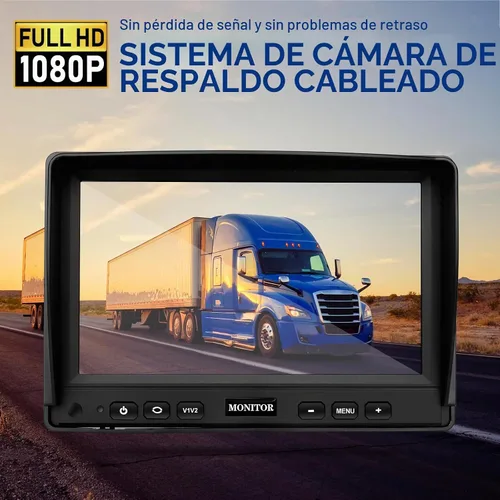 Vista 2 de Cámara de respaldo para camión RV con AHD 1080P 7 "Monitor+Kit de cámara