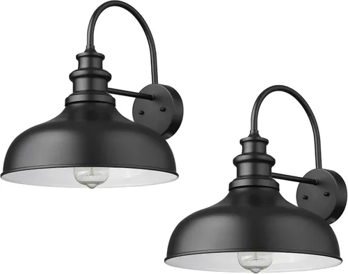 Vista 13 de Bestshared Luz de granero para exteriores, enchufe E26, luces de pared para exteriores, resistente a la intemperie, iluminación exterior industrial