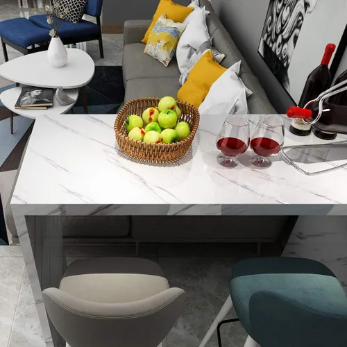 Vista 3 de YENHOME Papel de contacto de mármol blanco para encimeras de cocina, encimeras de despegar y pegar, impermeable, autoadhesivo, papel tapiz de mármol