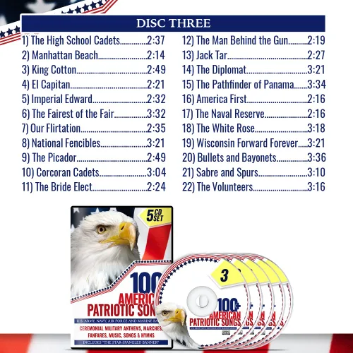 Vista 5 de 100+ American Patriotic Songs - Ceremonial Military Anthems, Marches, Fanfares, Music, Songs & Hymns – U.S. Army, Navy, Air Force and Marine Bands
