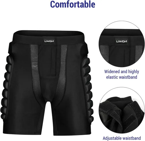 Vista 2 de Lixada Pantalones cortos acolchados protectores 3D para snowboard, patinaje, esquí