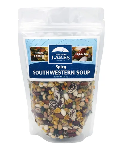 Vista 10 de Thousand Lakes Mezcla de sopa seca de 32 frijoles y 8 verduras - 1 libra Bajo en sodio Sin grasa Alta fibra Más de 20 porciones Vegano