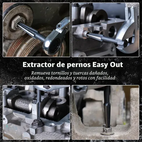 Vista 6 de Kit extractor de pernos, 10 piezas extractor de tornillo y broca