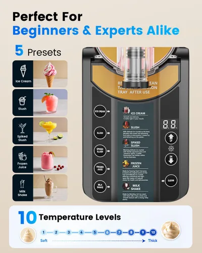 Vista 15 de Slushie Machine for Home 2-in-1 Slushy & Soft Serve Ice Cream Maker