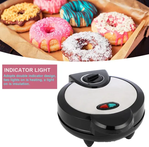 Vista 4 de Mini máquina de donas, 7 donas para familias con desayuno, aperitivos y postres, 1000 vatios