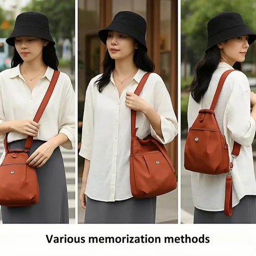 Vista 5 de Bolsa de viaje impermeable de 2 vías, bolsa de hombro convertible Oxford de gran capacidad, mochila con múltiples compartimentos impermeable