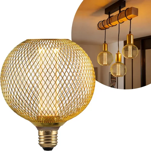 Vista 14 de Bombilla Edison regulable E26 Vintage Round LED Light Low Lumen Ámbar G80