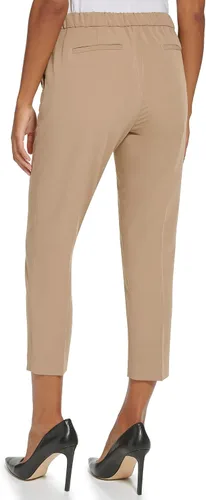 Vista 4 de Tommy Hilfiger Sloane Work - Pantalones de vestir con cintura elástica de tiro medio para mujer, Diseño de hongo