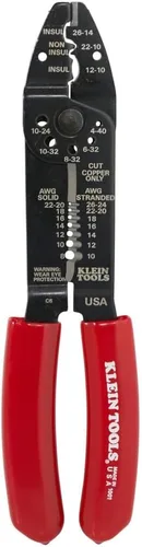 Vista 5 de Klein Tools 1001 Herramienta multiusos, fabricada en EE. UU., pelacables / cortador de alambre / crimpadora para 8-22 AWG, herramienta multiusos