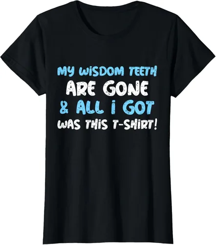 Vista 30 de My Wisdom Teeth Are Gone! Camiseta divertida de muelas del juicio, Negro