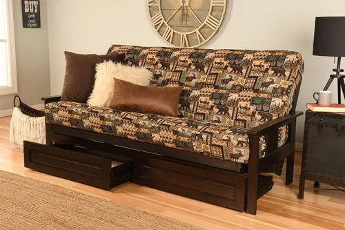 Vista 35 de Kodiak Futons Monterey - Marco de futón con cajones, incluido, color nuez Solo marco