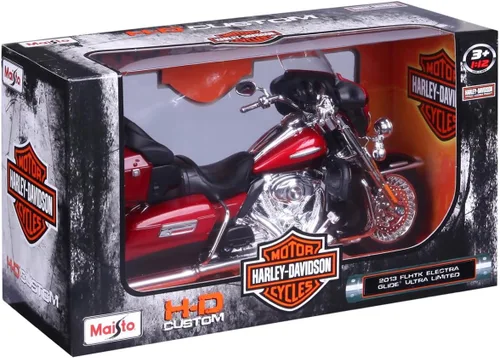 Vista 8 de Motocicleta Harley Davidson FLHTK Electra Glide modelo 2013, roja, versión ultralimitada, 1/12 de Maisto 32323.